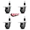 Service Caster 3.5'' Black Poly Swivel 1-3/8'' Expanding Stem Caster Set Total Lock Brake, 4PK SCC-EXTTL20S3514-PPUB-BLK-138-4 - alternate 4